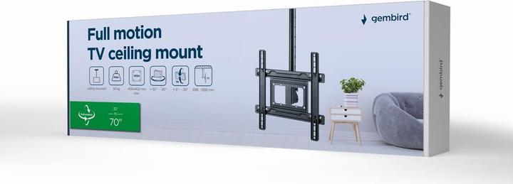 Produktbild Gembird CM-70ST-01 Vollbewegliche TV-Deckenhalterung 32 - 70 50 kg (Decke, 70", 50 kg)