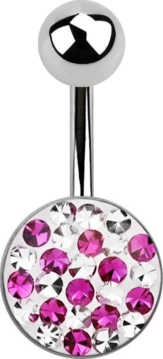 Produktbild Star Piercing Banane silber gepunktet fuchsia (Chirurgenstahl 316L)