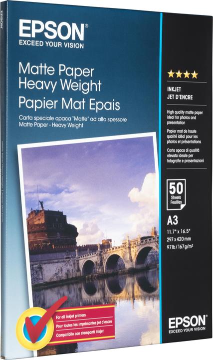 Actual product image Epson Paper Heavy Weight, 50 sheets (167 g/m², A3, 50 x)