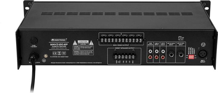 Actual product image Omnitronic MAVZ-120.6P ELA mixing amplifier (DVD players)