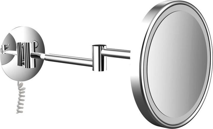 Emco LED shaving/cosmic mirror PURE LED round, 2-arm, 3-fold, touch sensor chrome