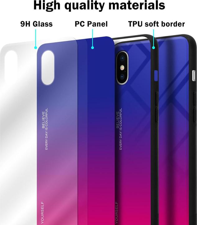 Immagine prodotto Cadorabo Copertura in vetro TPU 2 colori (Apple iPhone X)