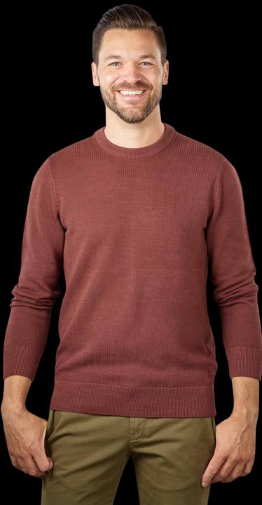 Marc O'Polo Crew Neck Pullover Rib Structure Crimson Brown (XXL)