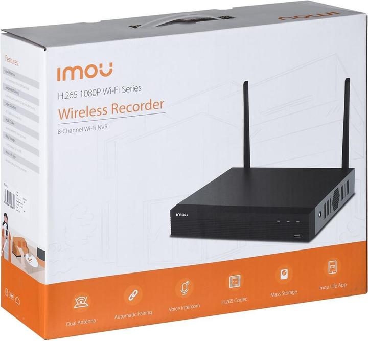 Actual product image Imou NVR1108HS-W-S2-CE-Wireless Recorder 8 Ch. 8-Channel Network Video Recorder (NVR1108HS-W-S2-CE-) (Network Video Recorder (NVR))
