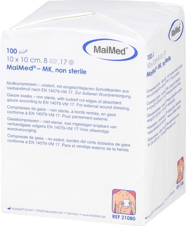 Produktbild MaiMed MULLKOMPRESSEN 10x10cm 8fach unsteril, 100 St KOM