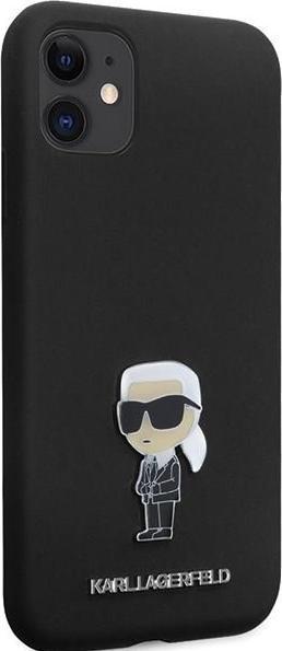 Produktbild Karl Lagerfeld KLHCN61SMHKNPK iPhone 11 / Xr 6.1" czarny/black Silicone Ikonik Metal Pin (Apple iPhone XR, Apple iPhone 11)