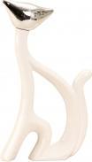 Produktbild IKO Skulptur "Katze" silber/weiss h=36,5cm