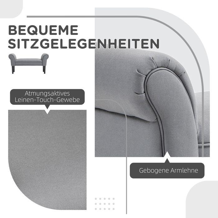 Produktbild Swisshandel24 Bettbank, Polsterbank, Sitzbank, Flurbank für Schlafzimmer, bis 130 kg Grau (36 cm)