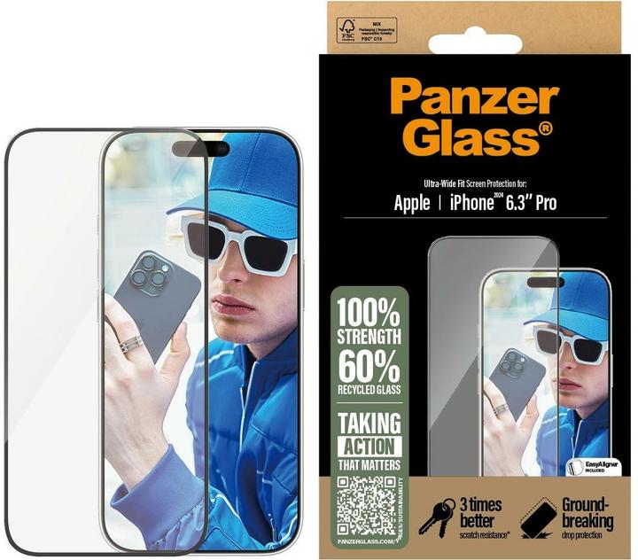 PanzerGlass Vestibilità ultra-ampia (1 Pezzo/i, Apple iPhone 16 Pro)