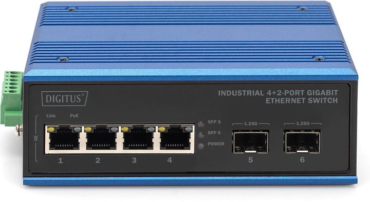 Immagine prodotto Digitus Switch Gigabit Ethernet a 4+2 porte industriale (6 Porti)