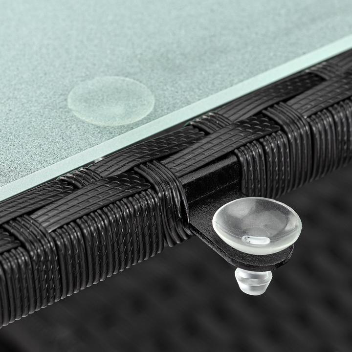 Image du produit Casaria Table de jardin en poly rotin verre (190 cm)