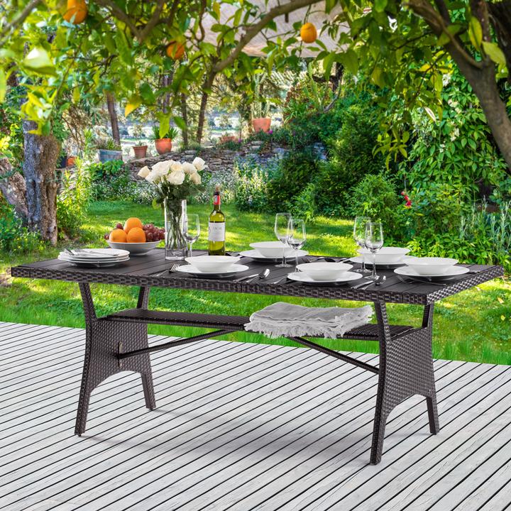 Produktbild Casaria Polyrattan Gartentisch WPC (190 cm)