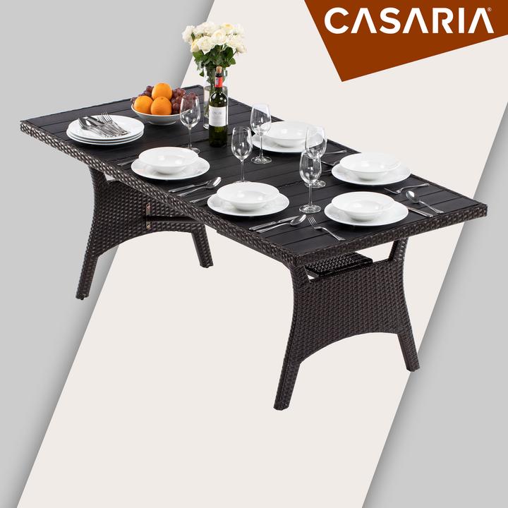 Produktbild Casaria Polyrattan Gartentisch WPC (190 cm)