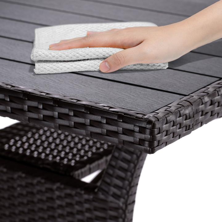 Produktbild Casaria Polyrattan Gartentisch WPC (190 cm)