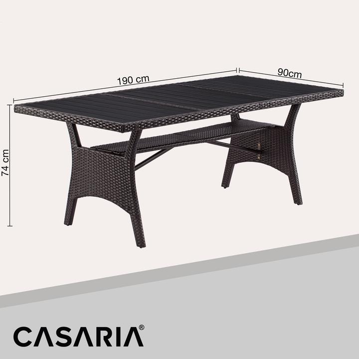Produktbild Casaria Polyrattan Gartentisch WPC (190 cm)