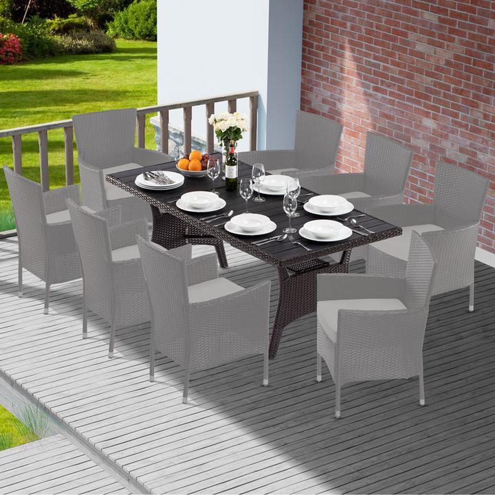 Produktbild Casaria Polyrattan Gartentisch WPC (190 cm)