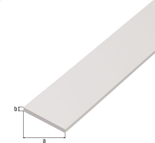 Produktbild Alberts Flachstange Kunststoff weiss 30x3 mm, 1 m