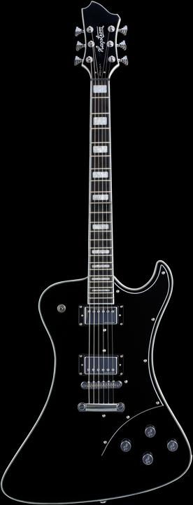 Actual product image Hagstrom Electric Guitar, Fantomen, Black Gloss (Electric guitar, Mahogany, Maple)