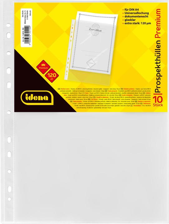 Immagine prodotto Idena Tasche A4 PP 10s cristalline 120µ (A4, 10 x)