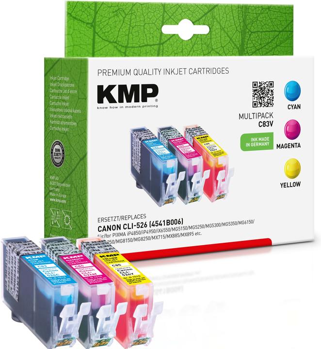 Immagine prodotto KMP C83V Value Pack C/M/Y compatibile con Canon CLI-526 (M, C, Y)