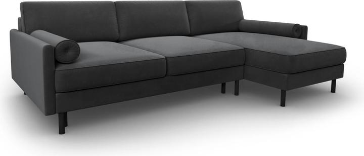Actual product image Micadoni Velvet Right Corner Sofa With Bed Function And Box, "Scott", 5 Seats, 212x142x87Made in Europe (Corner sofa)