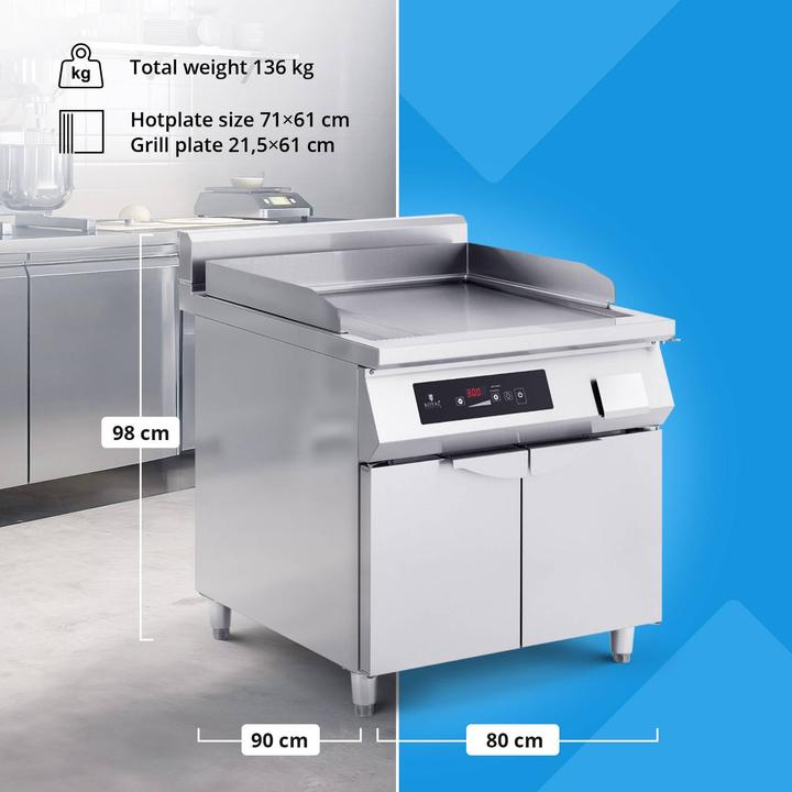 Actual product image Royal Catering Induction Grill - 720 x 610 mm - smooth - 10000 W -