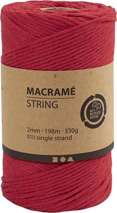 Image du produit Creativ Company Fil de coton Macramé Cordon Rouge (198 m)