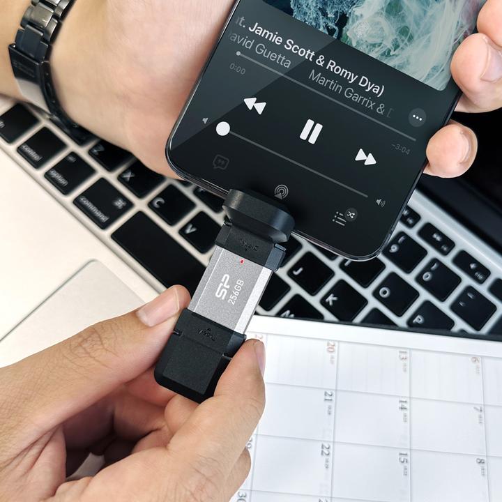 Image du produit Silicon Power 256 GB, USB TYPE-A et TYPE-C FLASH DRIVE, MOBILE C51, Silver (256 Go, USB-A, USB-C)