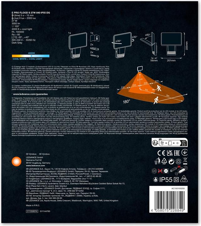 Actual product image Ledvance Endura Pro Flood Sensor (1500 lm, IP55)