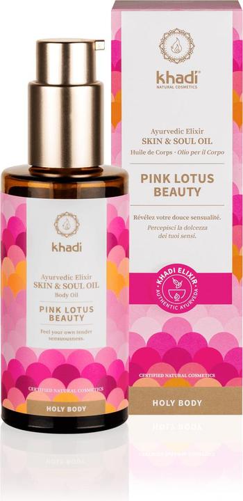 Actual product image Khadi Ayurvedic Body Oil PINK LOTUS BEAUTY - Invigorates the Sacral Chakra (Body oil, 100 ml)