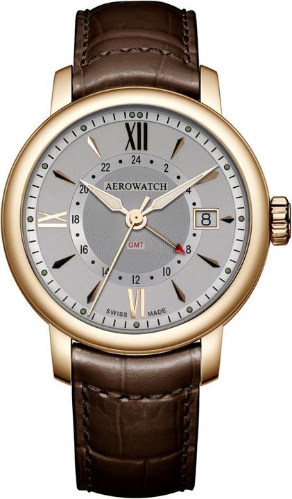 Aerowatch Rinascimento GMT (Orologio da polso analogico, Fatto in Svizzera, 40 mm)