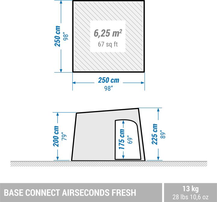 Actual product image Quechua Base Connect Airsecond Fresh (Inflatable tent, 13.02 kg, 6 persons)