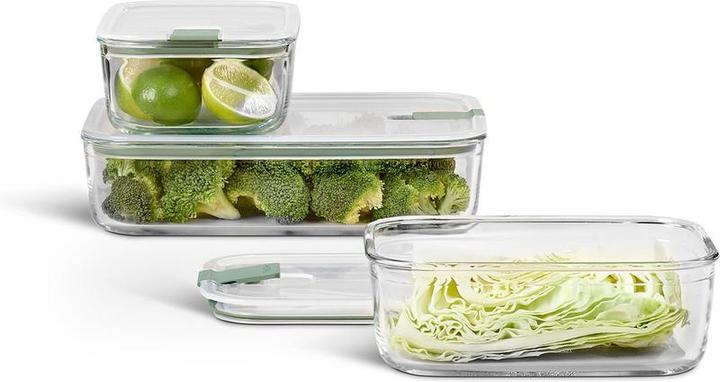 Produktbild Mepal Frischhaltedosen-Set EASY CLIP Glas eckig 2,25 + 2 x 1,0 Liter nordic sage (2 l)