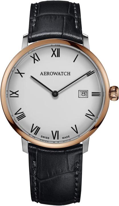 Aerowatch Patrimonio sottile (Fatto in Svizzera, Orologio da polso analogico, 40 mm)