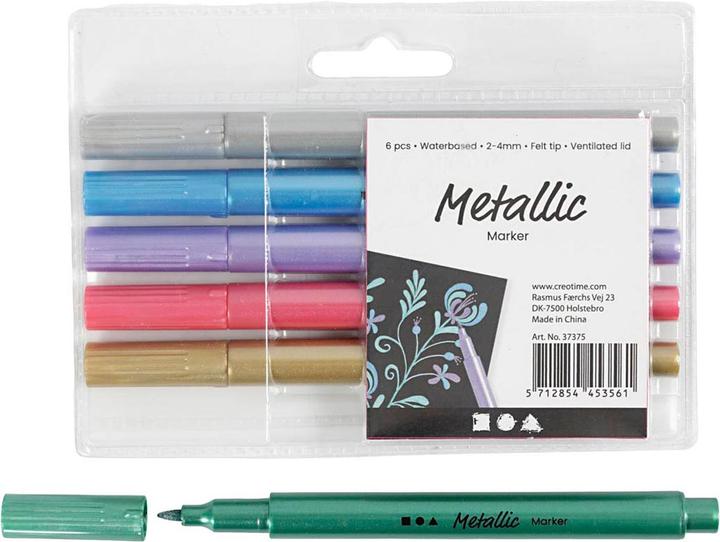 Image du produit Creativ Company Feutre de coloriage métallique 6 pièces (Couleurs métalliques, 6 x)