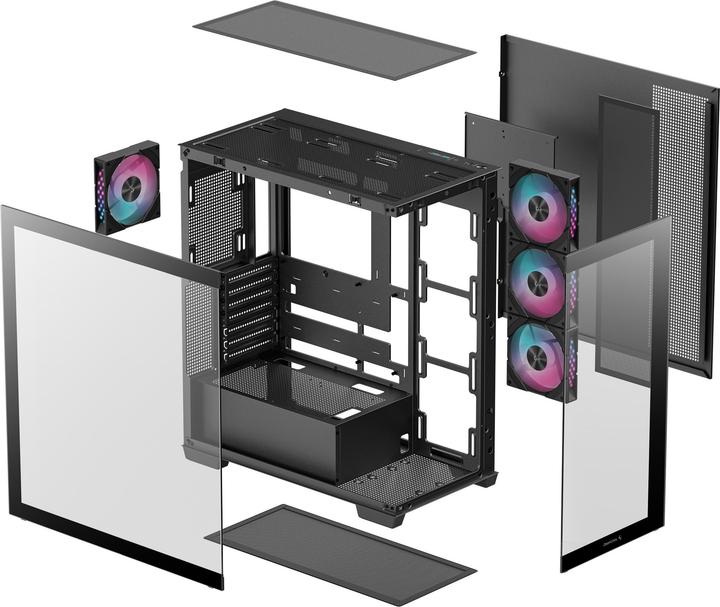 Image du produit Deepcool CG580 4F (schwarz, Tempered Glass x 2) (mATX, ITX, ATX)