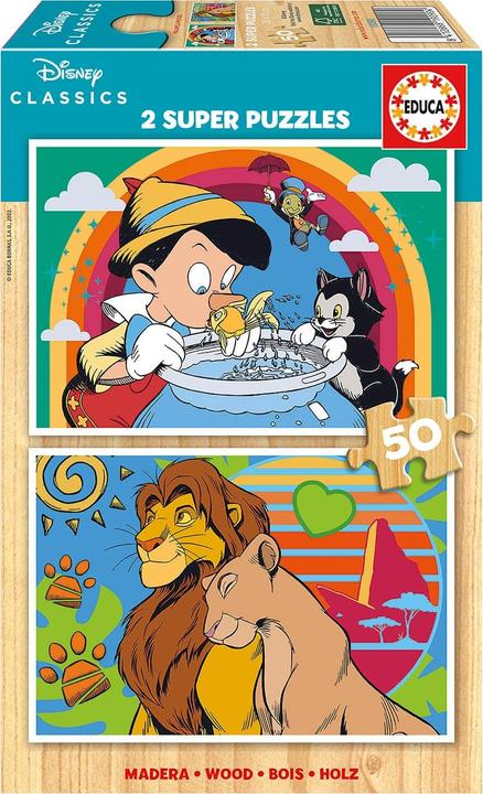 Actual product image Educa Disney Classic 2x50 T. Wooden puzzle (50 pieces)