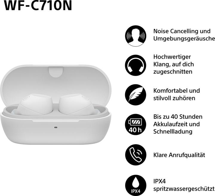 Actual product image Sony WF-C710N (NC, 8.50 h, Wireless)