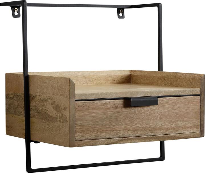 FineBuy Nachttisch Nachtkonsole 44x45x35 cm Massivholz Hängend Boxspringbett