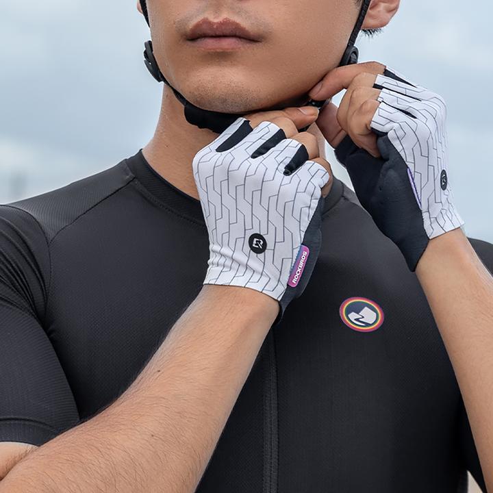 Actual product image Rockbros MTB cycling gloves size: XL - white and black (XL)