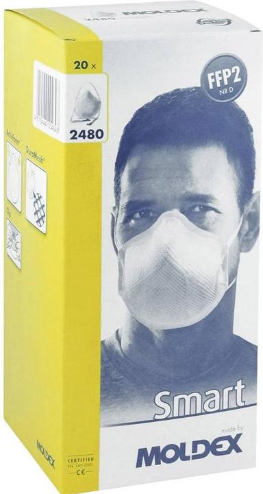 Produktbild Moldex Smart 248001 Feinstaubmaske ohne Ventil FFP2 D 20 St. DIN EN 149:2001, DIN EN 149:2009. (FFP2, 20 x)