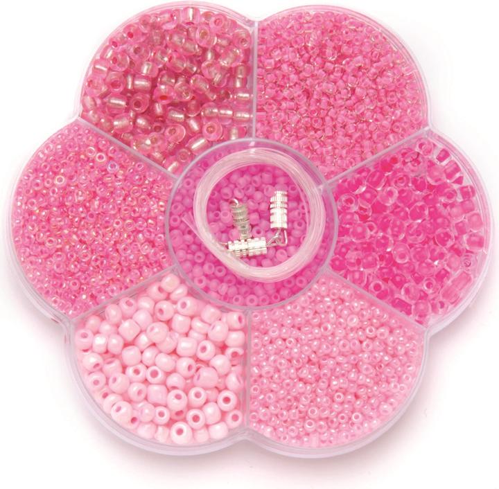 Glorex Mix de perles 9x10x2cm rose