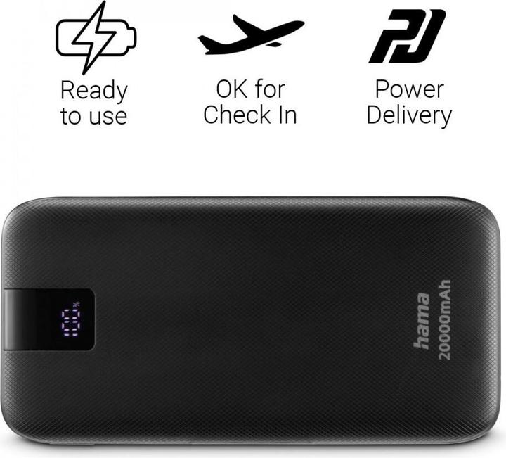 Produktbild Hama Power Pack PD 20 (20000 mAh, 20 W, 74 Wh)