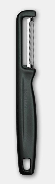 Produktbild Victorinox Iota Sparschäler, gezahnt, zweischneidig, schwarz