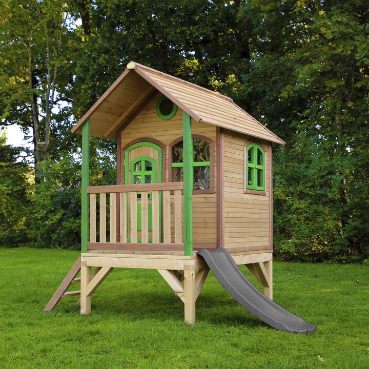 Immagine prodotto Axi Tom Speelhuis in Bruin/Groen - Met Verdieping en Grijze Glijbaan - Speelhuisje voor de tuin / buiten