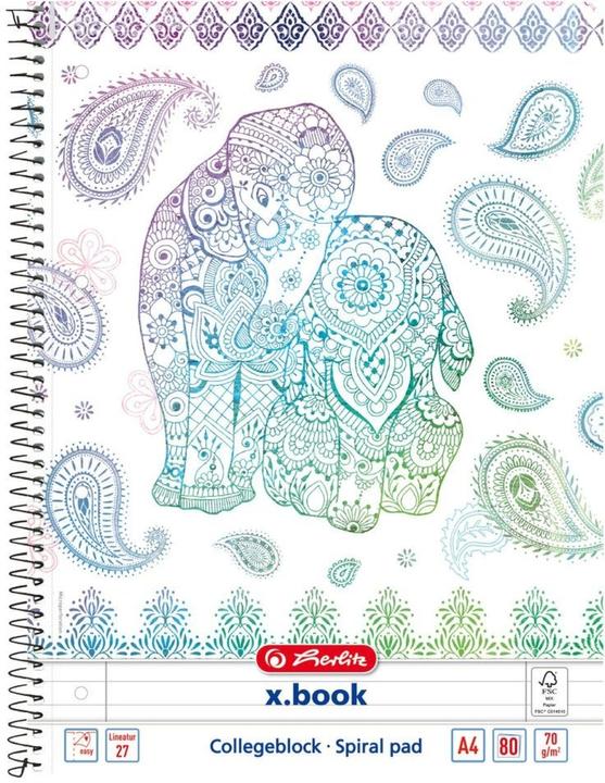 Produktbild Herlitz Spiralblock A4 80 Bl. Lin.27 FSC Mix (A4, Kein Einband)
