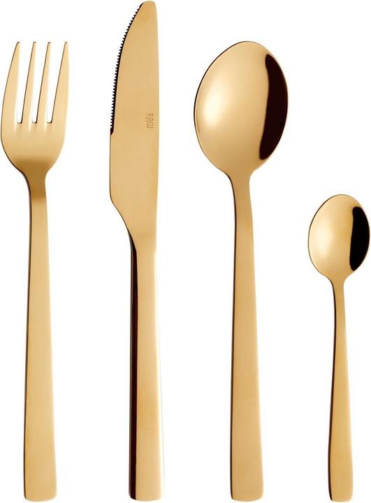 Immagine prodotto RAW Set di posate in acciaio inox - Lavabili in lavastoviglie - Oro - 16 pezzi (15460) (16 Pezzo/i, Set di posate)