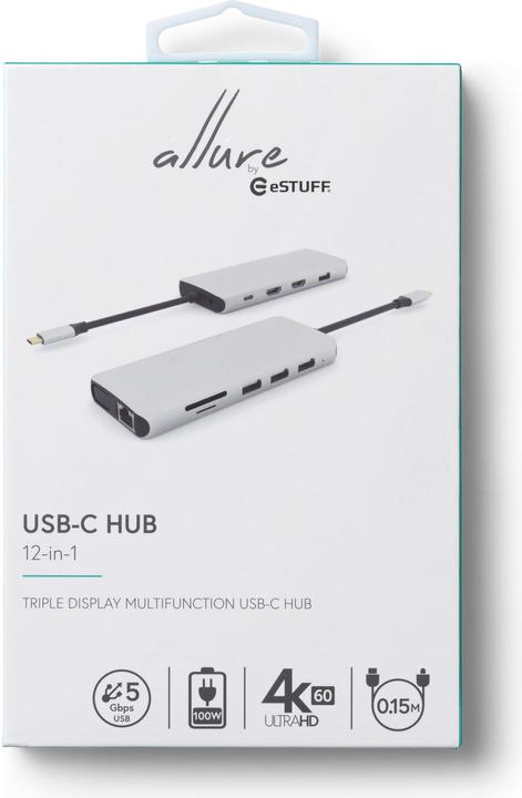 Immagine prodotto eSTUFF Dock mobile USB-C 12-in-1 (USB-C, 12 Porti)