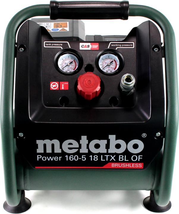 Actual product image Metabo Power 160-5 18 LTX BL OF Battery compressor 18 V 8.0 bar brushless + 2x LiHD battery pack 4.0 Ah + (5 l)