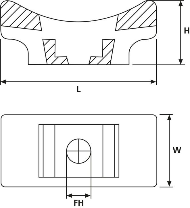 Actual product image HellermannTyton LKCSF1-PA66-BK(100) Mounting base 40x19mm black 151-27202 (Fixing loops, 40 mm, 1 pcs.)